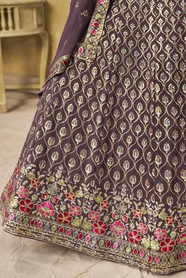 LIGHT PURPLE SEQUINS & THREAD EMBROIDERED LEHENGA CHOLI 8