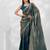 Metallic organza shimmery saree with blouse