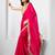 Pink designer chiffon saree with blouse