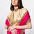 Pink designer chiffon saree with blouse
