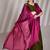 wine and green colourblocked chiffon half and half saree with blouse