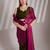 wine and green colourblocked chiffon half and half saree with blouse