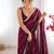 Wine embellished organza saree with blouse