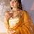 Mustard designer lace organza saree with blouse