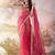 Pink designer lace organza saree with blouse