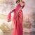 Pink designer lace organza saree with blouse