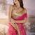 Pink designer lace organza saree with blouse