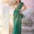Sea green designer lace organza saree with blouse