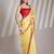 Lime yellow designer lace organza saree with blouse