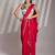 red chiffon designer saree with blouse
