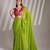 green chiffon saree with tassels and blouse