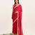 red embellished sequinned chiffon saree with blouse