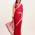 red embellished sequinned chiffon saree with blouse