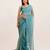 Blue designer chiffon saree with  blouse