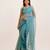 Blue designer chiffon saree with  blouse