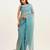 Blue designer chiffon saree with  blouse