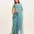 Blue designer chiffon saree with  blouse