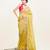 Yellow sequinned designer saree with blouse