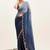 Blue ombre beads and stones embellished saree with blouse