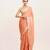 Peach solid satin saree with embellished border
