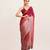 Maroon ombre beads and stones satin saree with blouse