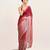 Maroon ombre beads and stones satin saree with blouse