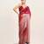 Maroon ombre beads and stones satin saree with blouse