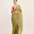 Green  designer solid sequinned tissue saree with blouse