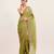 Green  designer solid sequinned tissue saree with blouse