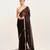 Black solid organza saree with embellished border