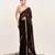 Black solid organza saree with embellished border