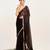 Black solid organza saree with embellished border