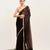 Black solid organza saree with embellished border