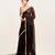 Black solid organza saree with embellished border