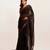 Black embellished beads and stones saree with blouse
