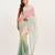 Pink and green ombre sequinned tissue saree