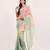 Pink and green ombre sequinned tissue saree