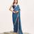 Blue embellished georgette saree with blouse