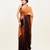 Brown ombre dyed beads and stone embellished saree with blouse