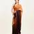 Brown ombre dyed beads and stone embellished saree with blouse