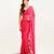Pink floral brasso designer saree with blouse