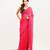 Pink floral brasso designer saree with blouse