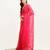 Pink floral brasso designer saree with blouse