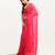 Pink floral brasso designer saree with blouse