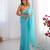 Blue organza saree with blouse