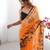 mustard chiffon designer digital print saree with blouse