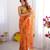 Mustard floral organza saree with blouse