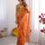 Mustard floral organza saree with blouse