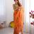 Mustard floral organza saree with blouse