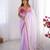 Lavender embellished  organza designer lace saree with blouse